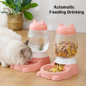 2.2L Large Capacity Cat Automatic Feeder Dispenser Automatic Dog Cats Drinking Bottles Feeding Bowl Dispensers Pet Supplies