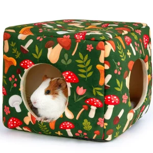 Guinea Pig Hideout Washable Guinea Pigs Hiding House Habitats Cozy Bunny Rabbit Bed for Hamster Rabbit Soft Small Pet Bed Cage