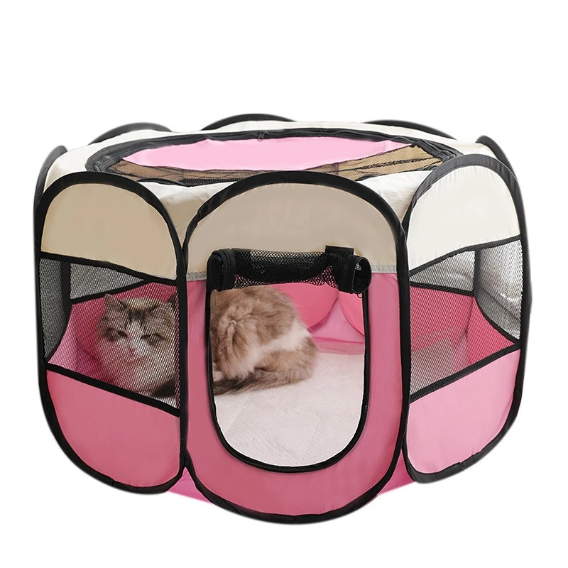 Portable Folding Pet Tent Dog House Octagonal Cage For Cat Tent Playpen Puppy Kennel Easy Operation Fence Outdoor Big Dogs House - Image 6