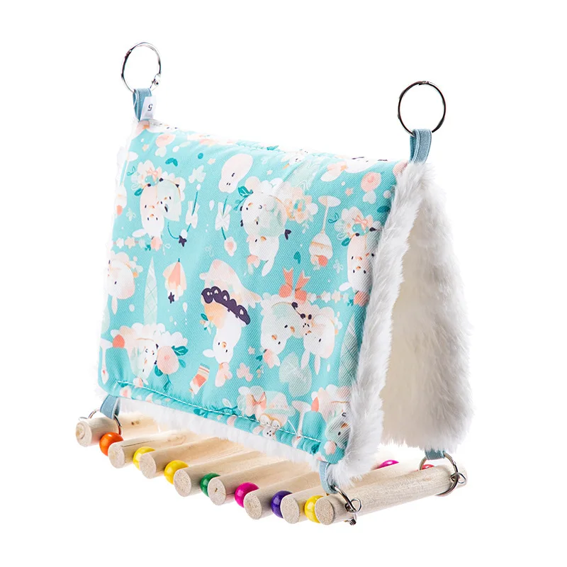 Pet Birds Parrot Soft Warm Plush Snuggle Hanging Cave Swing Toy Cage Hammock Hideaway Bird Bed Decor Little Sun Velvet Nest - Image 4