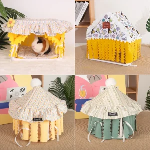 Small Pet Nest Tent Guinea Pigs Rabbit Nest Hamster Cage House Cozy Small Animal Hideout Hideaway Sleeping Tent Pet Accessories