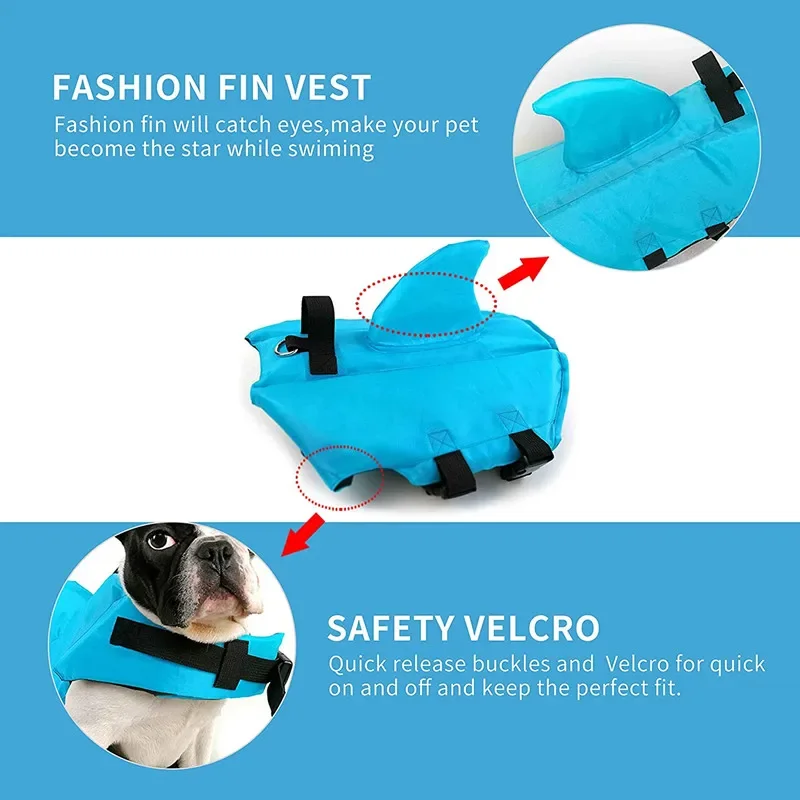 Dog Life Vest Summer Shark Pet Life Jacket Dogs Swimwear Lifeguard Dog Life Jacket Floating Preserver For Swimming Suit - Image 3