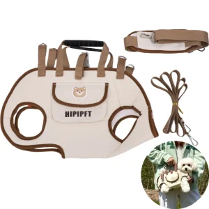 Hands Free Cat Dog Carrier Backpack Portable Breathable Outdoor Pet Bag Crossbody Travel Carrier with Ventilated Pet Space