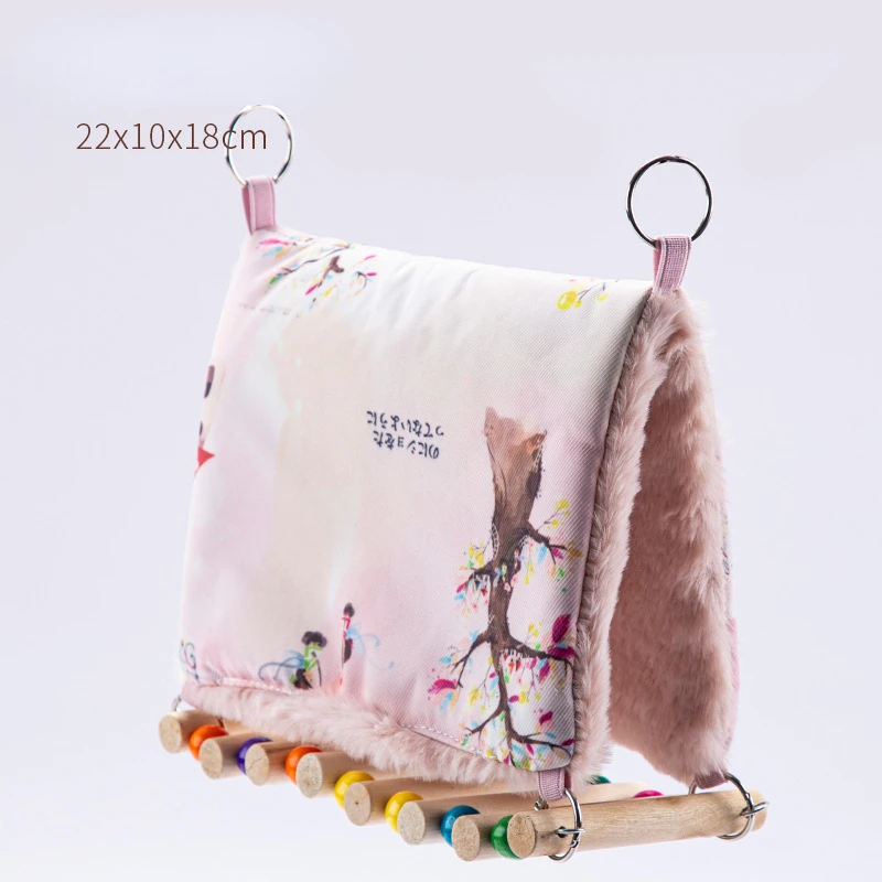 Pet Birds Parrot Soft Warm Plush Snuggle Hanging Cave Swing Toy Cage Hammock Hideaway Bird Bed Decor Little Sun Velvet Nest - Image 5
